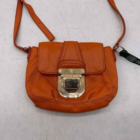 Michael Kors MK Designer Tangerine Orange Leather Crossbody Purse Handbag - Picture 1 of 8